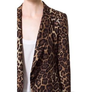 New! Zara Leopard Blazer - Large